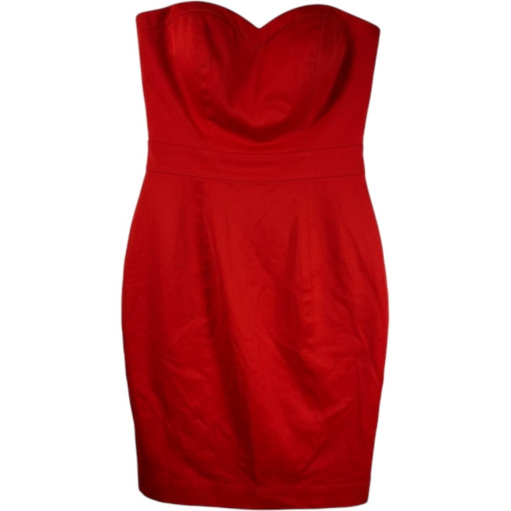 H&M Womens Dress Red 4 Sweetheart Strapless Mini Cocktail Party